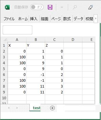 Excelで点群データをつくる